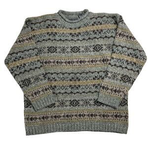 Vintage  Structure Le Collezioni Sweater Mens Large Fair Isle Nordic Wool Blend